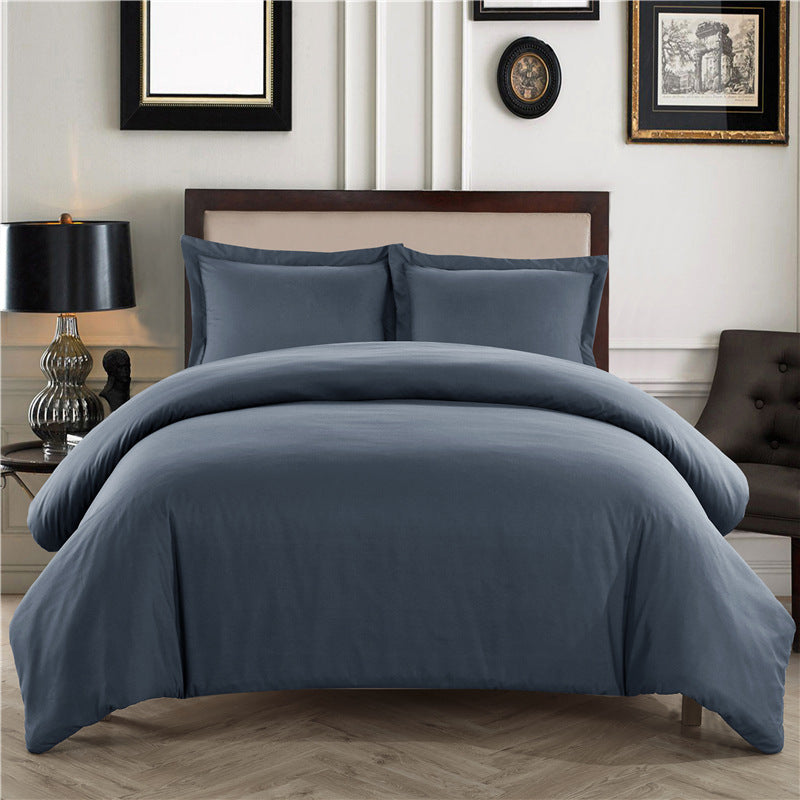 Solid Color Brushed Cotton Duvet Cover 3-Piece Set - Calm Cloud Bedding